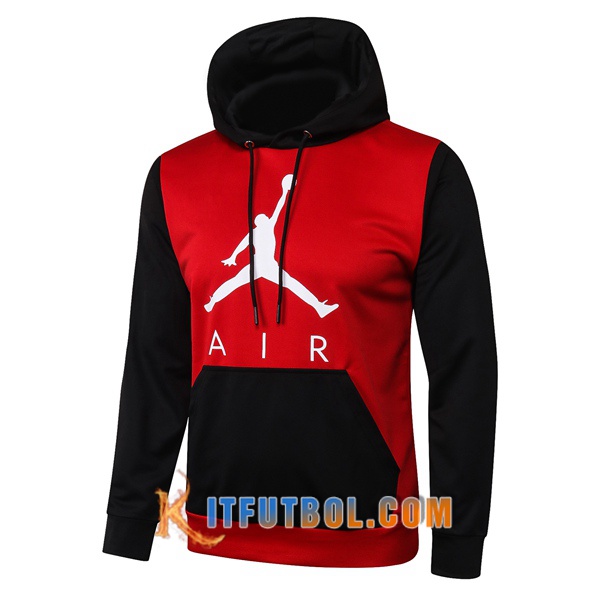 Nueva Chaqueta Futbol Con Capucha Pairis PSG Jordan Roja Negro 20/21