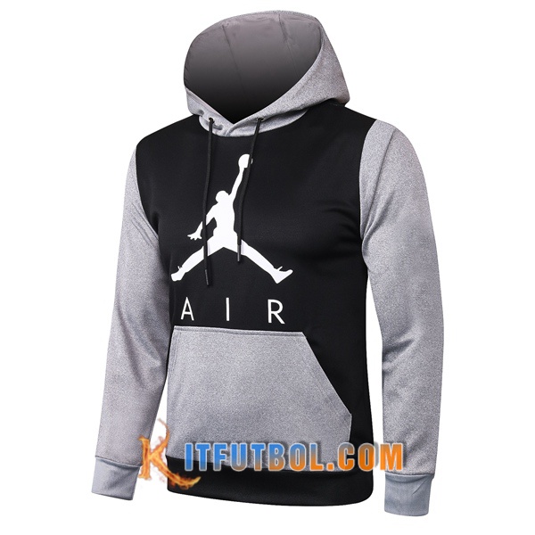 Nueva Chaqueta Futbol Con Capucha Pairis PSG Jordan Negro Gris 20/21