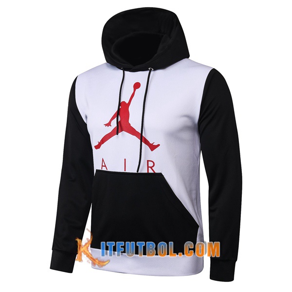 Nueva Chaqueta Futbol Con Capucha Pairis PSG Jordan Blanco Negro 20/21