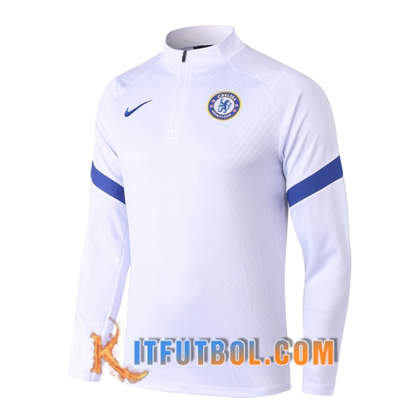 Nueva Entrenamiento Sudadera FC Chelsea Blanco 20/21