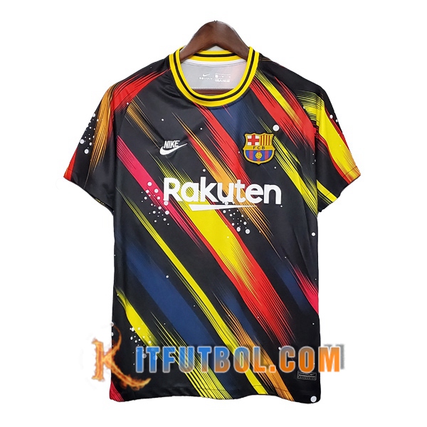 Camisetas de entrenamiento FC Barcelona Negro/Amarillo 20/21