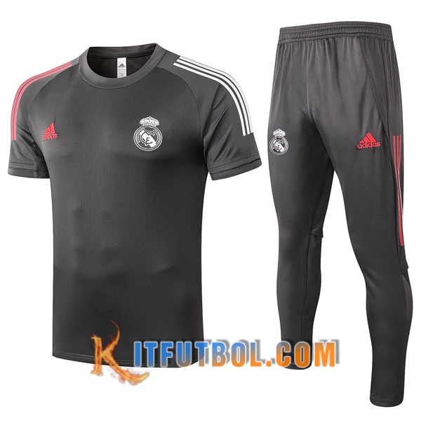 Camisetas de entrenamiento Real Madrid + Pantalones Gris 20/21
