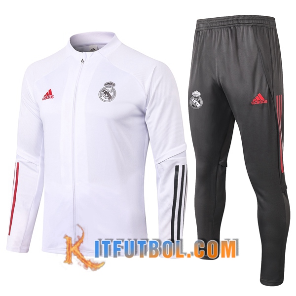Nueva Chandal Futbol - Chaqueta + Pantalones Real Madrid Blanco 20/21