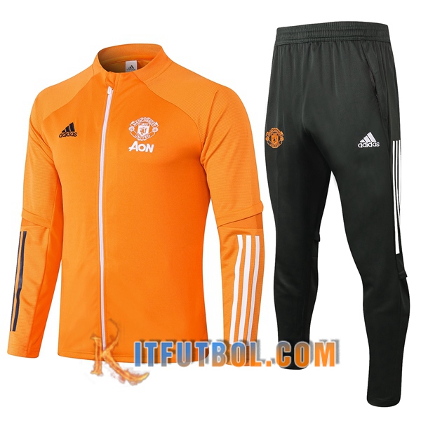 Nueva Chandal Futbol - Chaqueta + Pantalones Manchester United Naranja 20/21