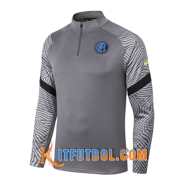 Nueva Entrenamiento Sudadera Inter Milan Gris 20/21