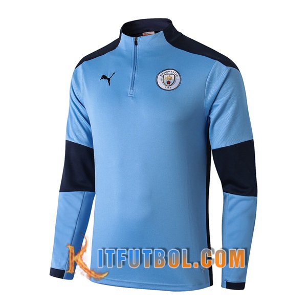 Nueva Entrenamiento Sudadera Manchester City Azul 20/21