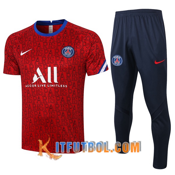 Camisetas de entrenamiento Paris PSG + Pantalones Roja 20/21