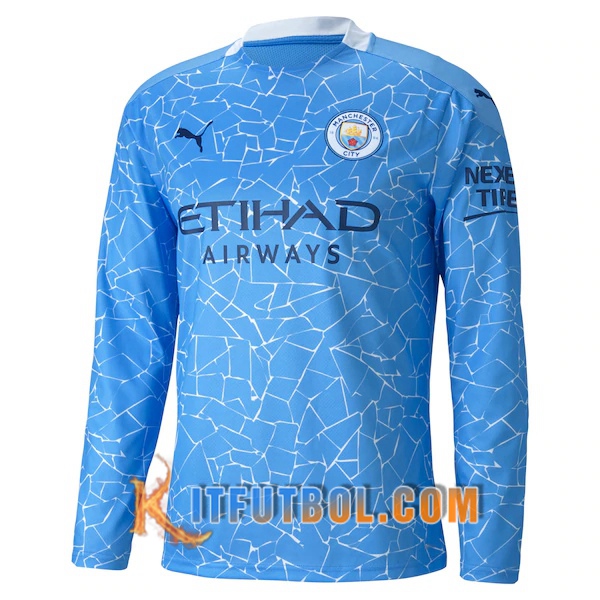 Camisetas Futbol Manchester City Primera Manga larga 20/21