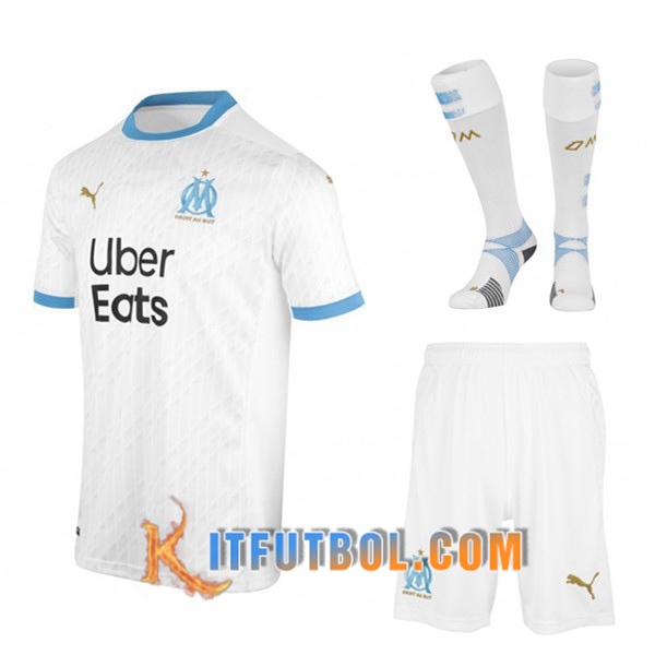 Traje Camisetas Futbol Marsella OM Primera (Cortos+Calcetines) 2020/21
