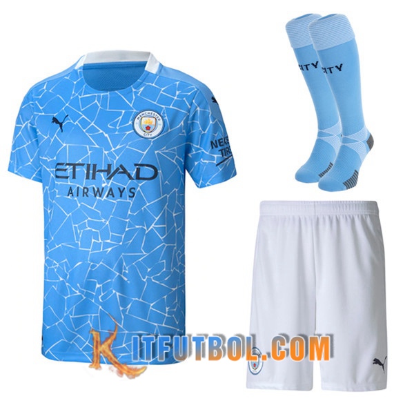 Traje Camisetas Futbol Manchester City Primera (Cortos+Calcetines) 2020/21