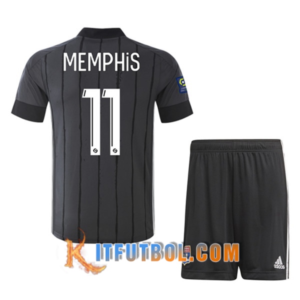 Camisetas Personalizadas Futbol Lyon OL (MEMPHIS 11) Ninos Segunda 20/21