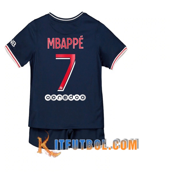 Camisetas Personalizadas Futbol PSG (Mbappé 7) Ninos Primera 20/21