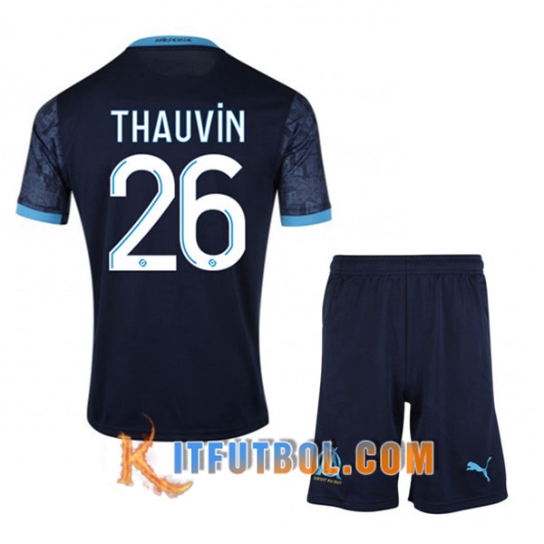 Camisetas Personalizadas Futbol Marsella OM (Thauvin 26) Ninos Segunda 20/21