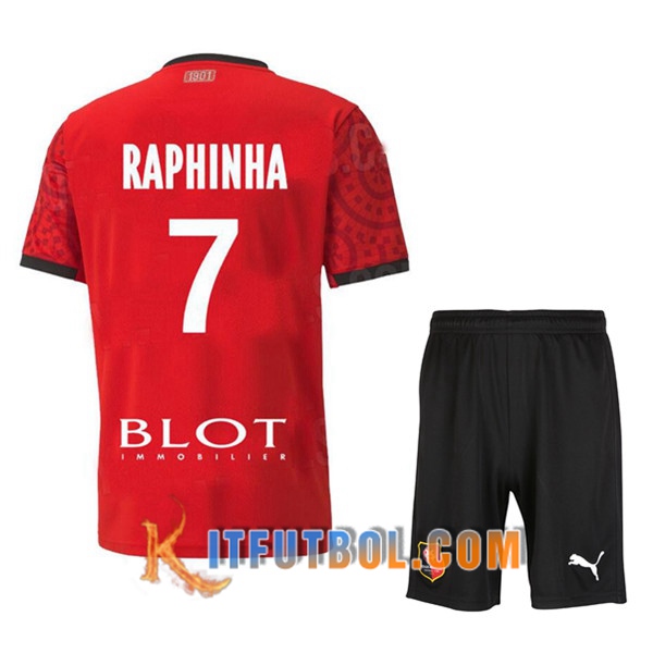 Camisetas Personalizadas Futbol Stade Rennais (RAPHINHA 7) Ninos Primera 20/21