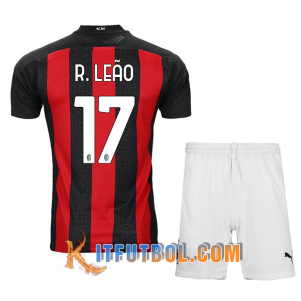 Camisetas Personalizadas Futbol Milan AC (R.LEAO 17) Ninos Primera 20/21