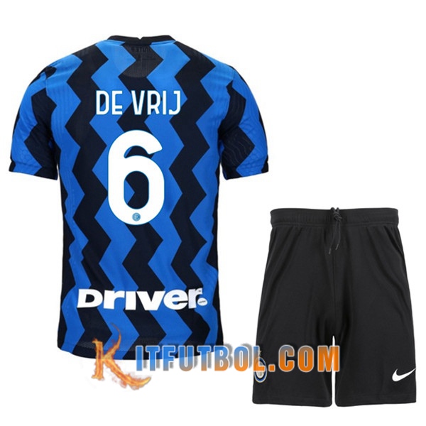 Camisetas Personalizadas Futbol Inter Milan (DE VRIJ 6) Ninos Primera 20/21