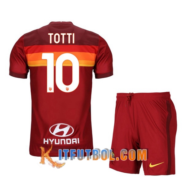 Camisetas Personalizadas Futbol AS Roma (TOTTI 10) Ninos Primera 20/21