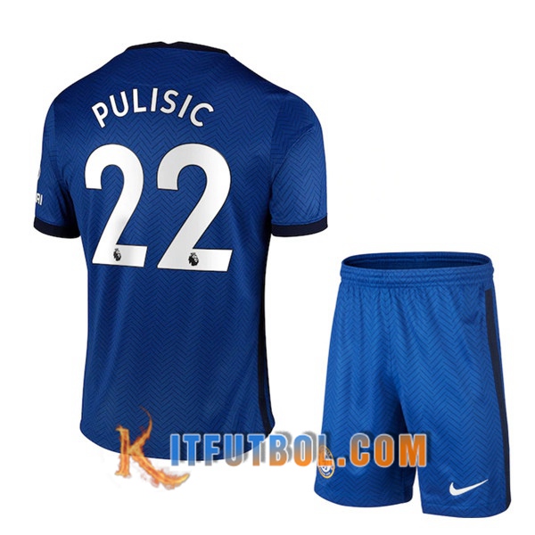 Camisetas Personalizadas Futbol FC Chelsea (Pulisic 22) Ninos Primera 20/21