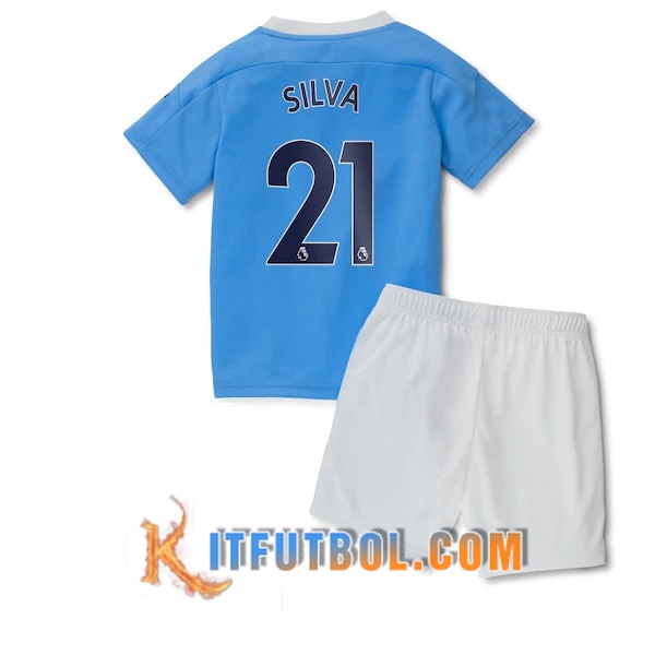 Camisetas Personalizadas Futbol Manchester City (Silva 21) Ninos Primera 20/21