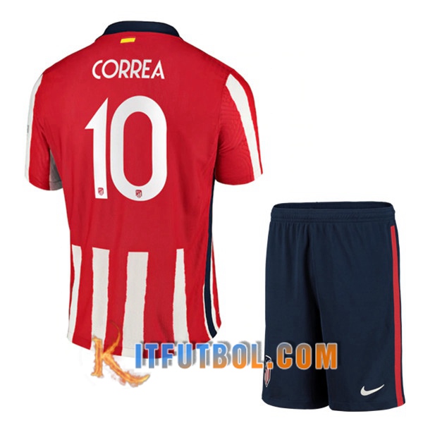 Camisetas Personalizadas Futbol Atletico Madrid (Correa 10) Ninos Primera 20/21