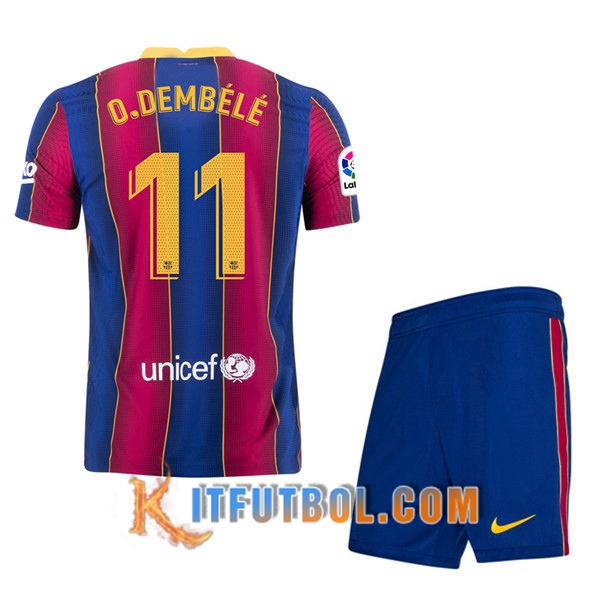 Camisetas Personalizadas Futbol FC Barcelona (O.DEMBELE 11) Ninos Primera 20/21