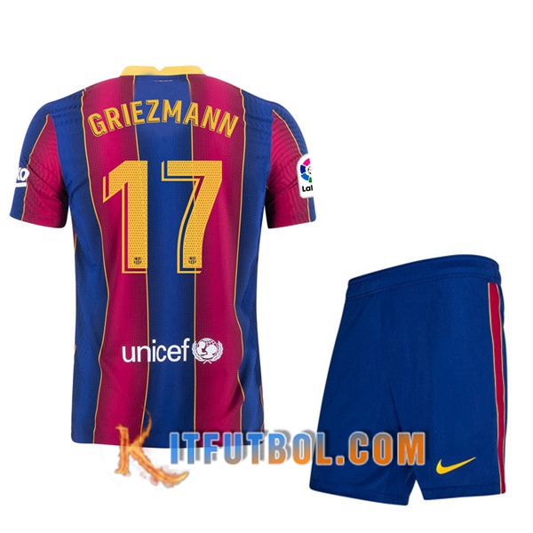 Camisetas Personalizadas Futbol FC Barcelona (GRIEZMANN 17) Ninos Primera 20/21