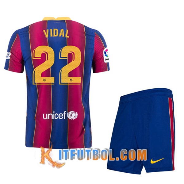 Camisetas Personalizadas Futbol FC Barcelona (VIDAL 22) Ninos Primera 20/21