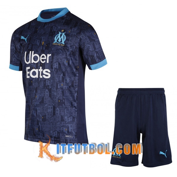 Traje Camisetas Futbol Marsella OM Segunda + Cortos 20/21