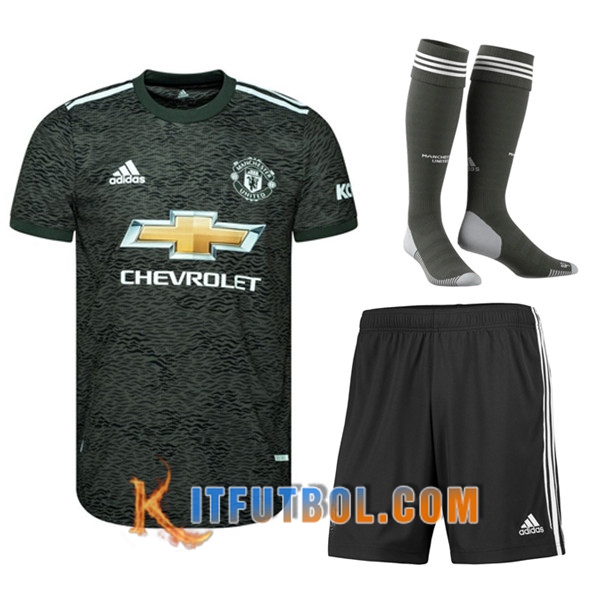 Traje Camiseta Futbol Manchester United Segunda (Cortos+Calcetines) 20/21