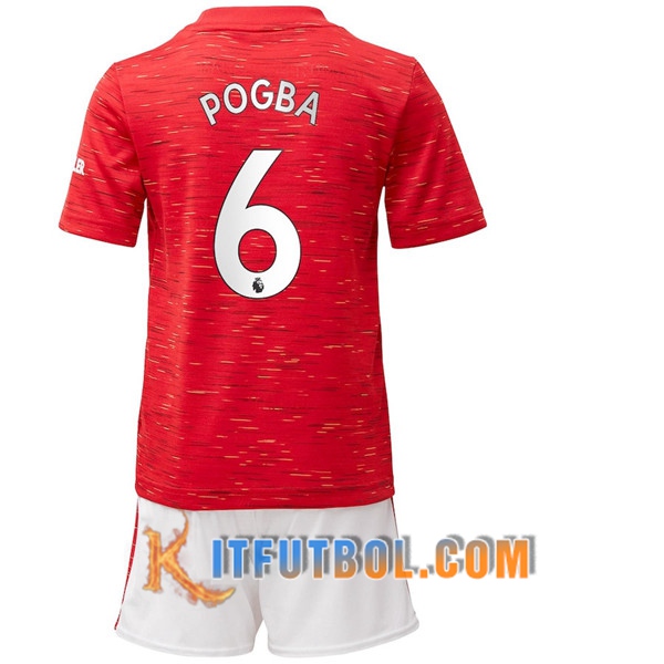 Camisetas Personalizadas Futbol Manchester United (Pogba 6) Ninos Primera 20/21