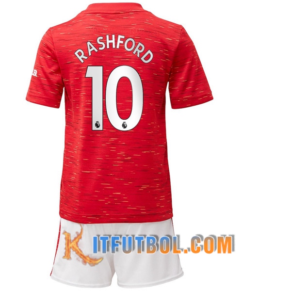 Camisetas Personalizadas Futbol Manchester United (Rashford 10) Ninos Primera 20/21