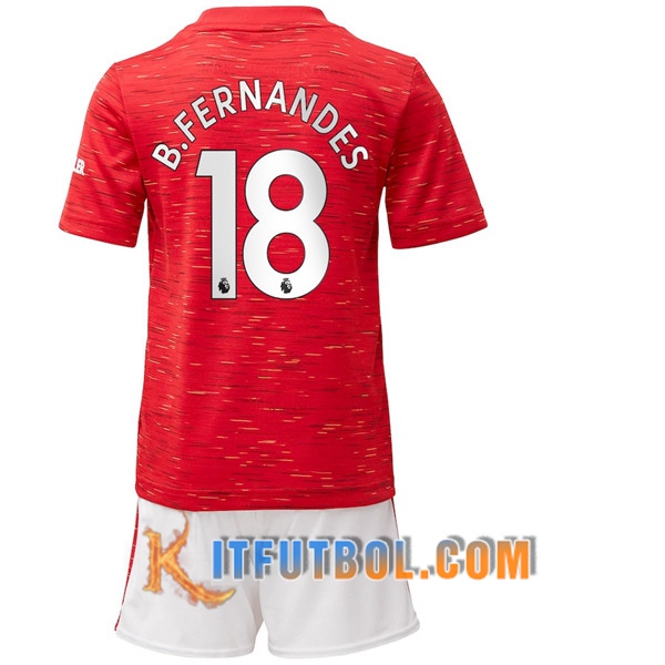 Camisetas Personalizadas Futbol Manchester United (B.Fernandes 18) Ninos Primera 20/21