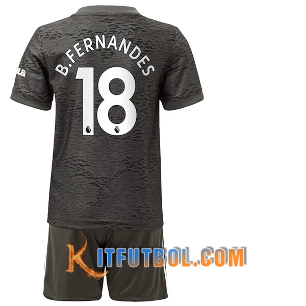 Camisetas Personalizadas Futbol Manchester United (B.Fernandes 18) Ninos Segunda 20/21
