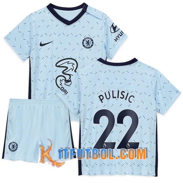 Camisetas Personalizadas Futbol FC Chelsea (Pulisic 22) Ninos Segunda 20/21
