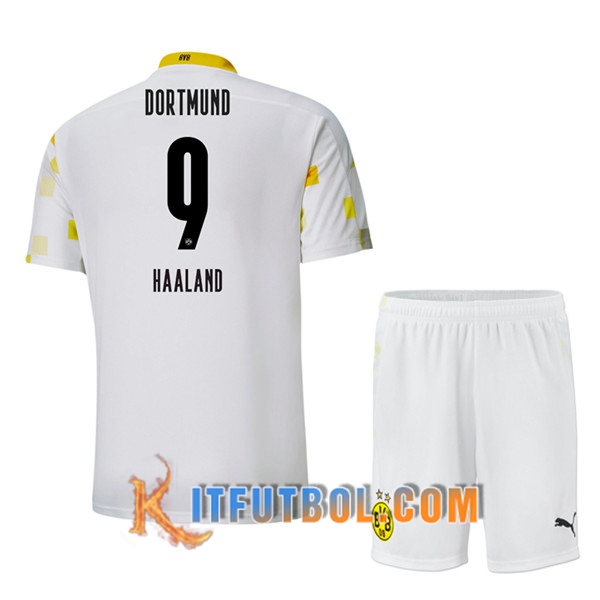 Camisetas Personalizadas Futbol Dortmund BVB (HAALAND 9) Ninos Tercera 20/21