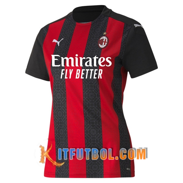 Nueva Camisetas Personalizadas Futbol Milan AC Mujer Primera 20/21