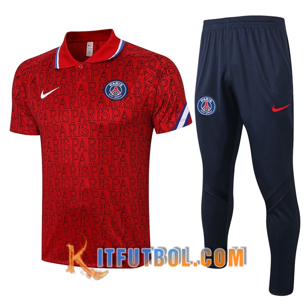 Nueva Polo Futbol Paris PSG + Pantalones Roja 20/21