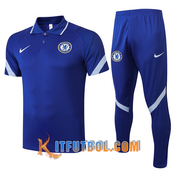 Nueva Polo Futbol FC Chelsea + Pantalones Azul 20/21