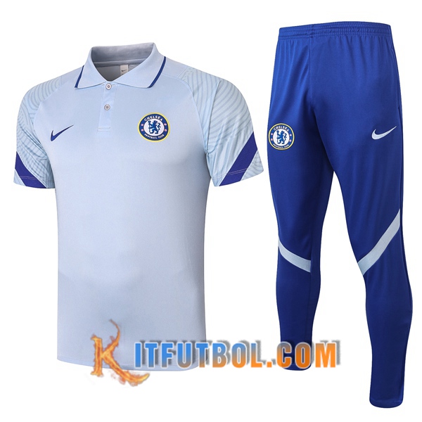 Nueva Polo Futbol FC Chelsea + Pantalones Gris 20/21