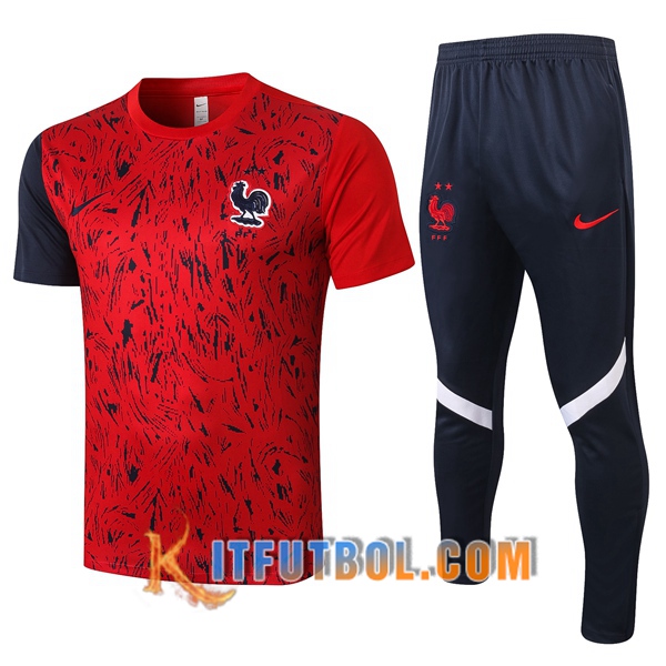 Camisetas de entrenamiento Francia + Pantalones Roja 20/21