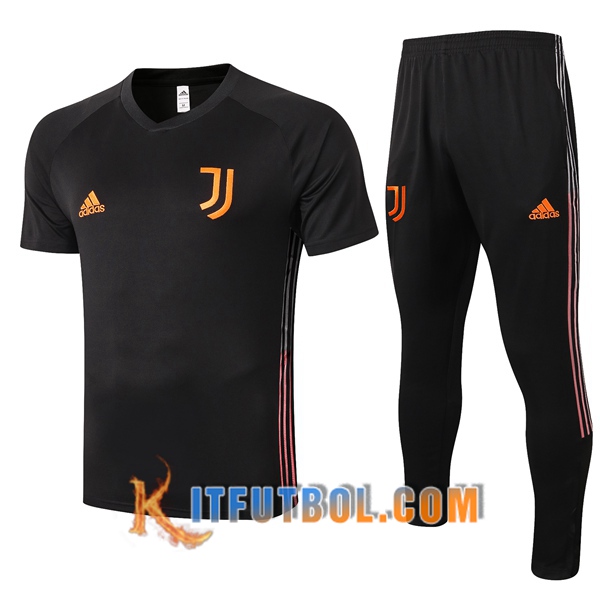 Camisetas de entrenamiento Juventus + Pantalones Negro 20/21