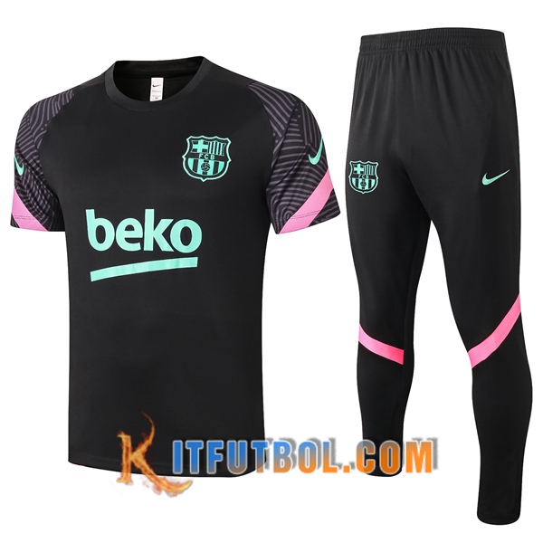Camisetas de entrenamiento FC Barcelona + Pantalones Negro 20/21