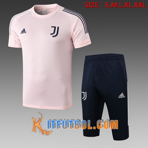 Camisetas de entrenamiento Juventus + Pantalones 3/4 Rosa 20/21