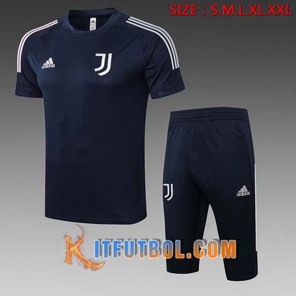 Camisetas de entrenamiento Juventus + Pantalones 3/4 Azul 20/21