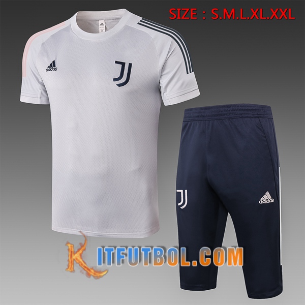 Camisetas de entrenamiento Juventus + Pantalones 3/4 Gris 20/21