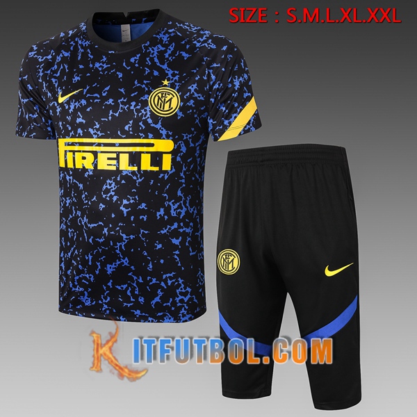 Camisetas de entrenamiento Inter Milan + Pantalones 3/4 Azul 20/21