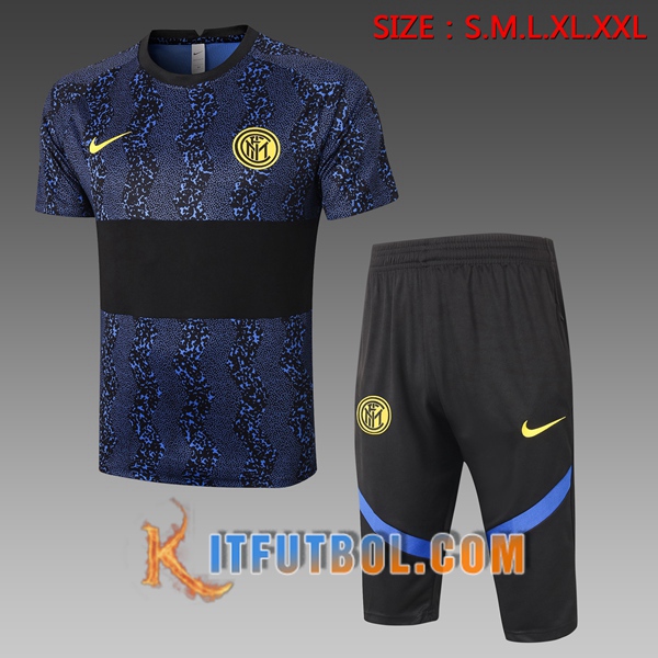 Camisetas de entrenamiento Inter Milan + Pantalones 3/4 Azul 20/21