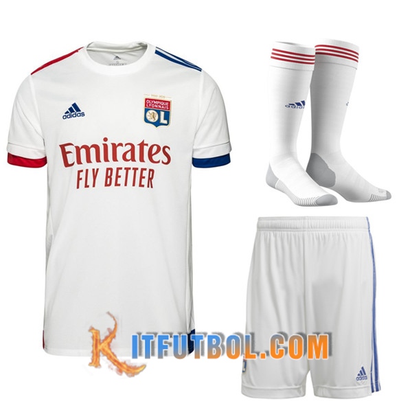 Traje Camisetas Futbol Lyon OL Segunda (Cortos+Calcetines) 20/21