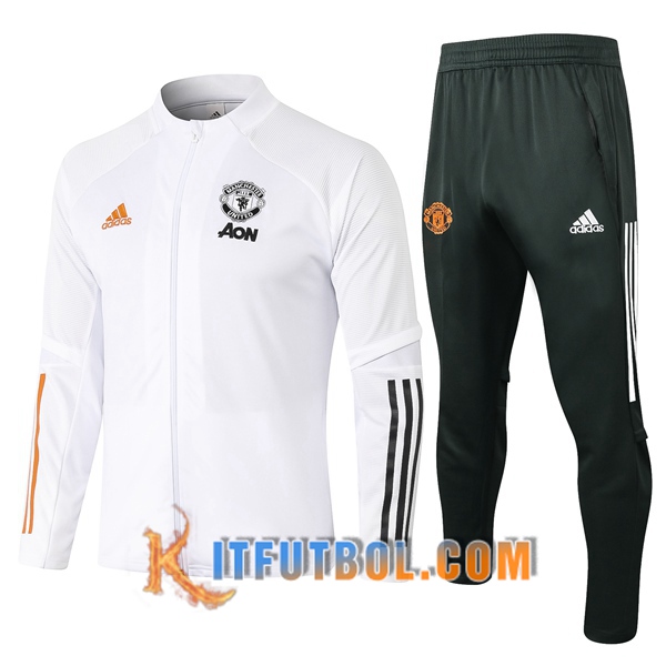 Nueva Chandal Futbol - Chaqueta + Pantalones Manchester United Blanco 20/21