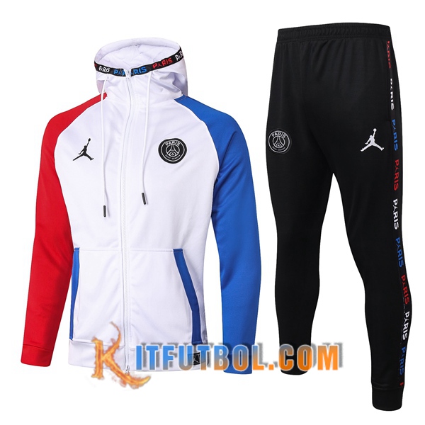 Nueva Chandal Futbol - Chaqueta con capucha + Pantalones Pairis PSG Jordan Blanco 20/21